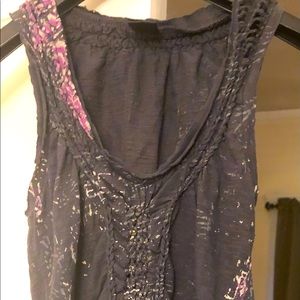 Free People Cute Gray and purple design top